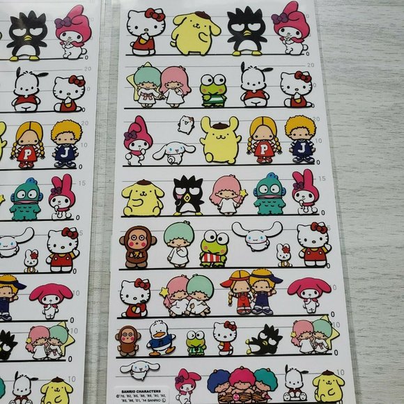 Sanrio Stickers (2) Made in Japan Kitty Melody Twin Stars Badtz Pompom Pekkle - Picture 2 of 5